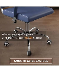 gaomon Executive High Back Leather Office Chair, Ergonomic Swivel Rolling Computer Chair with Wheels, Ribbed for Conference and Home