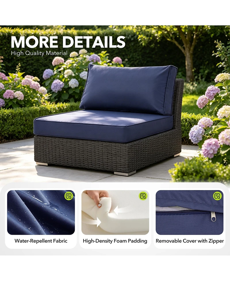 gaomon Patio Furniture Cushions Set 14-Piece,Replacement Outdoor for 6-Seat Sectional,Deep Seat Cushion Sofa