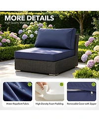 gaomon Patio Furniture Cushions Set 14-Piece,Replacement Outdoor for 6-Seat Sectional,Deep Seat Cushion Sofa