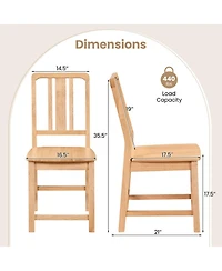 Sugift Rubber Wood Dining Chairs with Breathable Hollowed Backrest