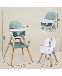 Sugift 9-in-1 Convertible Baby High Chair with Adjustable Double Tray