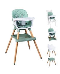 Sugift 9-in-1 Convertible Baby High Chair with Adjustable Double Tray
