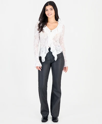 Free People Women's Double Knot High-Waisted Bootcut Faux Leather Pants
