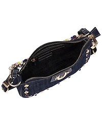 True Religion Chain and Studs Denim Shoulder Bag