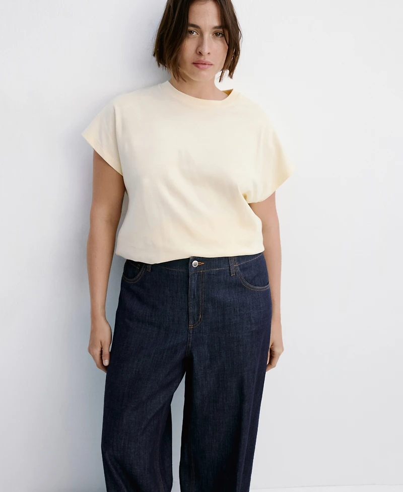 Mango Women's Wide-Leg Mid-Rise Jeans