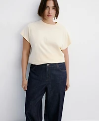 Mango Women's Wide-Leg Mid-Rise Jeans