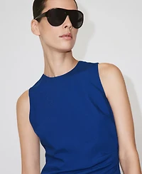 Mango Women's Side-Ruched Midi Dress