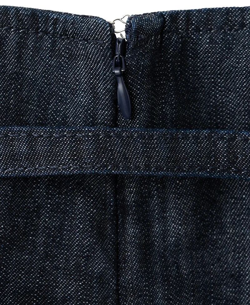 Mango Women's Low-Rise Wide-Leg Denim Skort, 2" Inseam