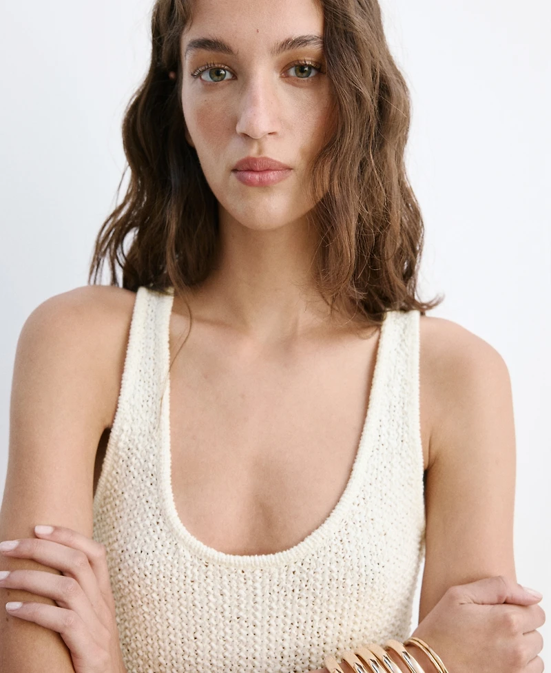 Mango Women's Sleeveless Knit Romper