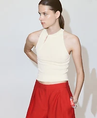 Mango Women's Halter-Neck Knitted Top