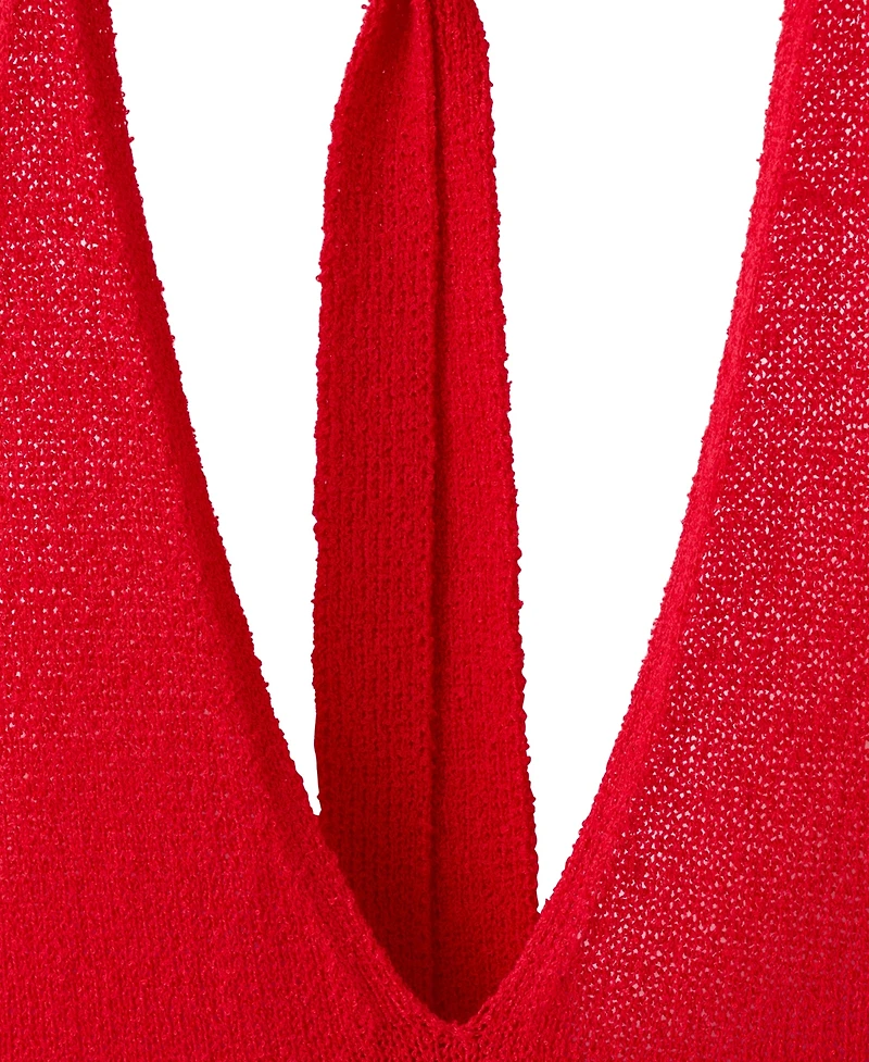 Mango Women's Halter Knit Mini Dress