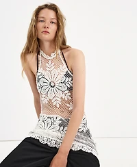 Mango Women's Floral Crocheted Mini Dress