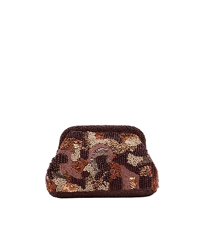 Mango Women's Multicolor Beaded Clutch Bag