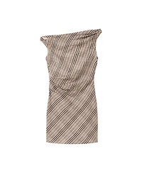 Mango Women's Plaid Mini Asymmetrical Dress