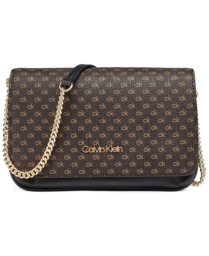 Calvin Klein Magnetic Snap Emma Mini Crossbody Satchel Handbag