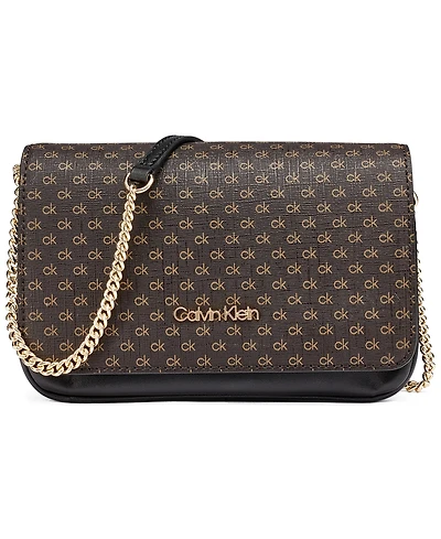 Calvin Klein Magnetic Snap Emma Mini Crossbody Satchel Handbag