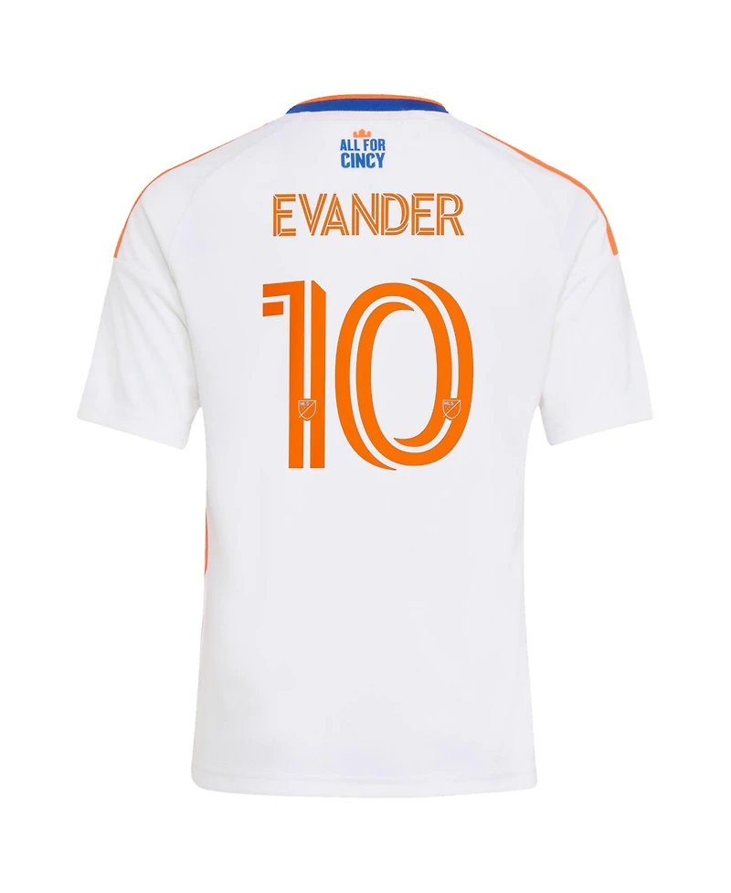 Adidas Big Boys and Girls Evander da Silva Ferreira White Fc Cincinnati 2026 The Seven Hills Kit Replica Jersey