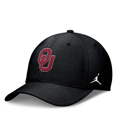 Jordan Men's Black Oklahoma Sooners Rise Swoosh Dri-fit Flex Hat