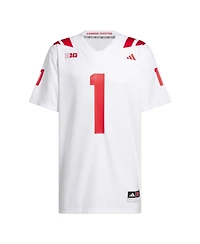 Adidas Men's #1 White Nebraska Huskers Away Premier Football Jersey