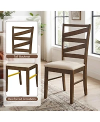 Sugift Upholstered Dining Chairs Set of 4 with Tall Padded Backrests