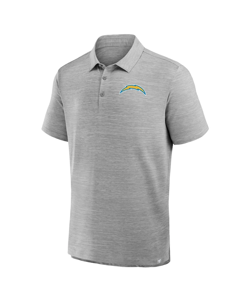 Fanatics Men's Heather Gray Los Angeles Chargers Clutch Polo Shirt