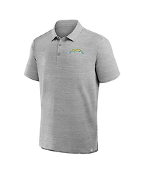 Fanatics Men's Heather Gray Los Angeles Chargers Clutch Polo Shirt