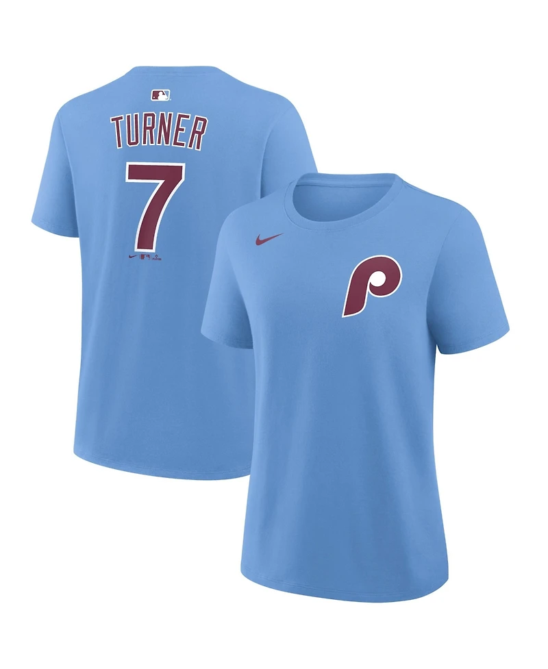 Nike Women's Trea Turner Light Blue Philadelphia Phillies Name & Number T-Shirt