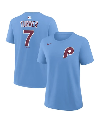 Nike Women's Trea Turner Light Blue Philadelphia Phillies Name & Number T-Shirt