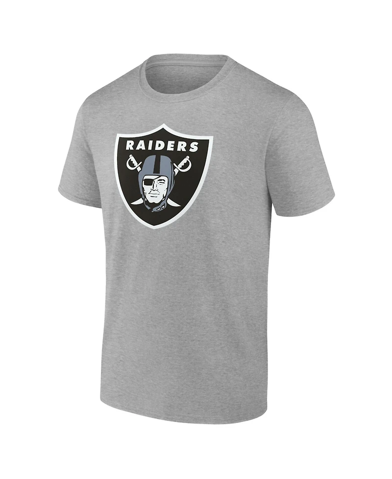 Logo Athletic Men's Gray Las Vegas Raiders Primary T-Shirt
