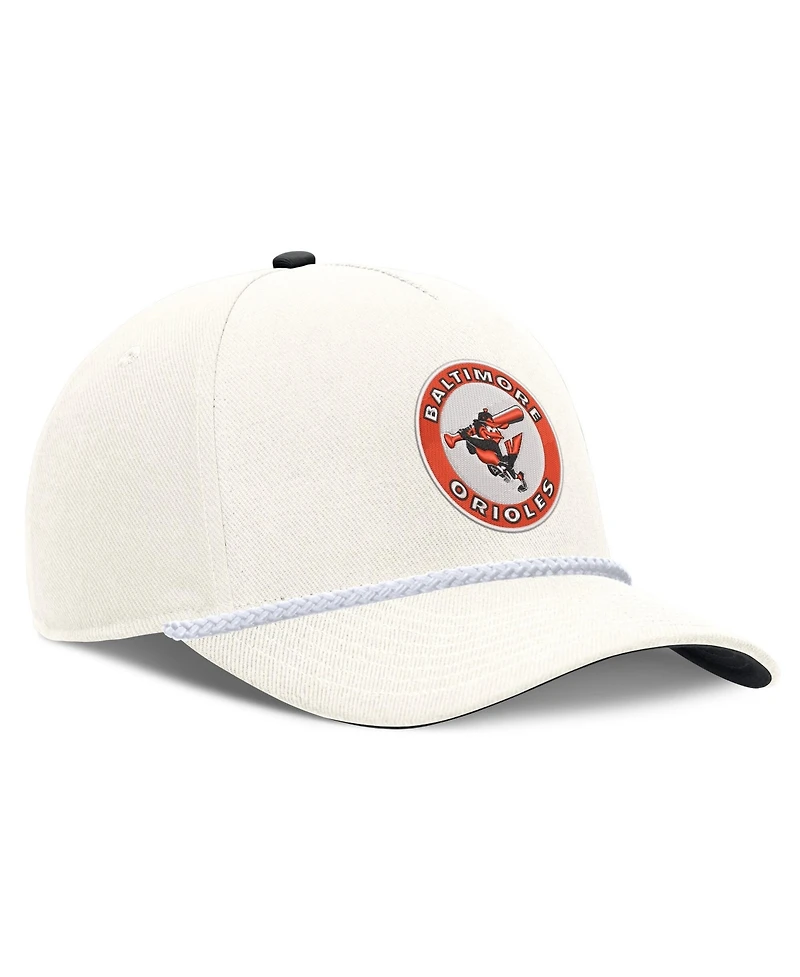 Nike Men's Cream Baltimore Orioles Cooperstown Rise Adjustable Hat