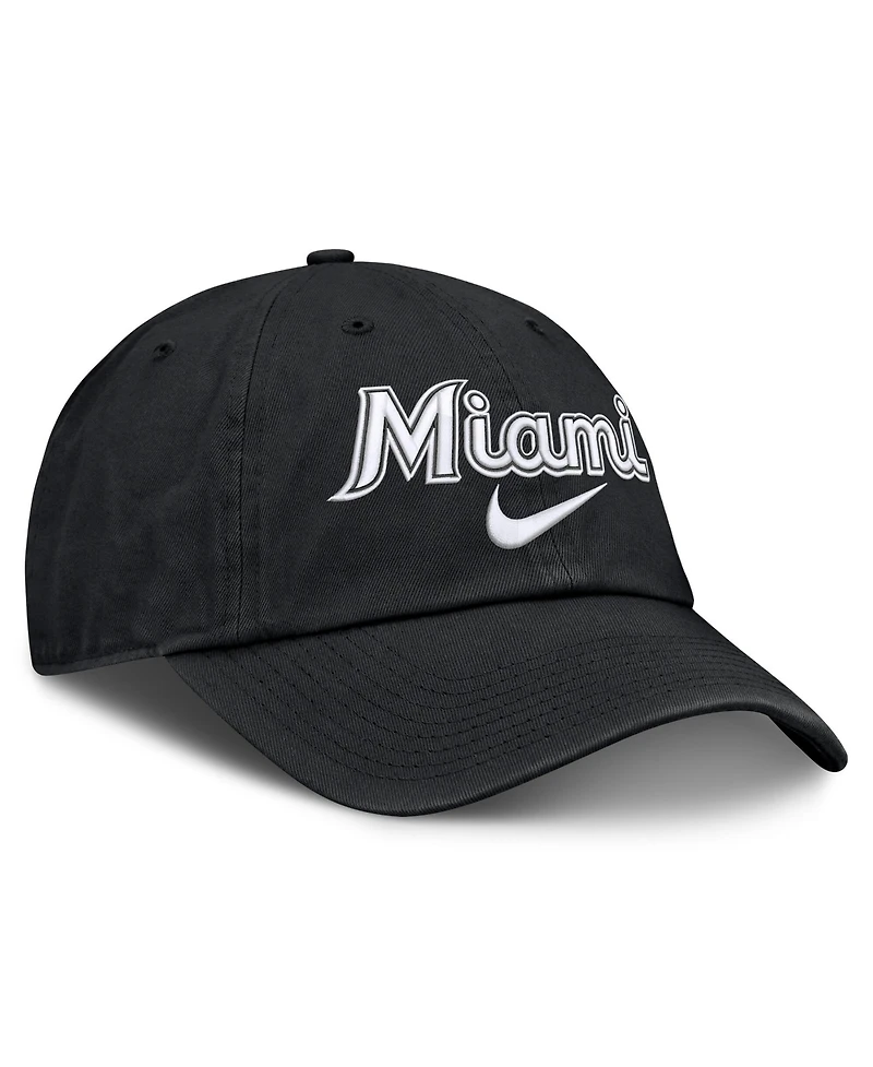 Nike Men's Black Miami Marlins Primetime Club Adjustable Hat