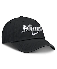 Nike Men's Black Miami Marlins Primetime Club Adjustable Hat