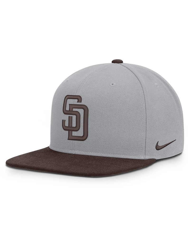 Nike Men's Gray/Brown San Diego Padres Primetime Pro Dri-fit Snapback Hat