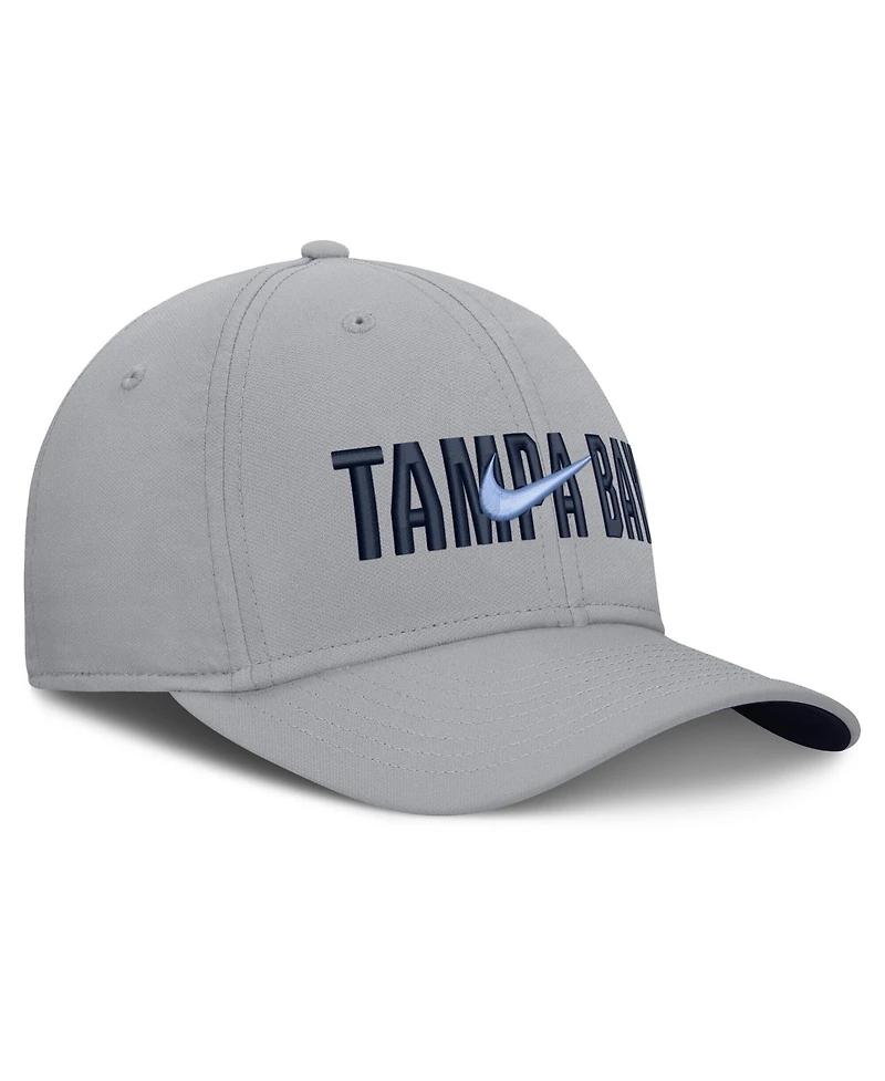 Nike Men's Gray Tampa Bay Rays Primetime Rise Dri-fit Flex Hat