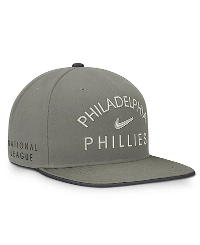 Nike Men's Olive Philadelphia Phillies Pro Dri-fit Snapback Hat