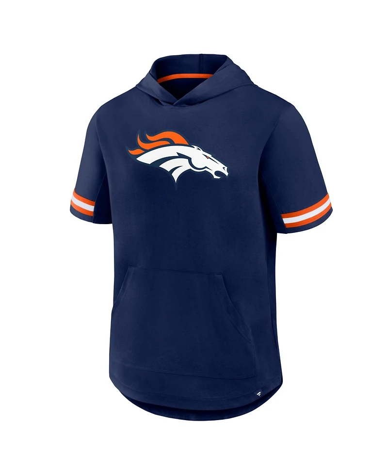 Fanatics Men's Navy Denver Broncos Optimal Play Short Sleeve Hooded T-Shirt