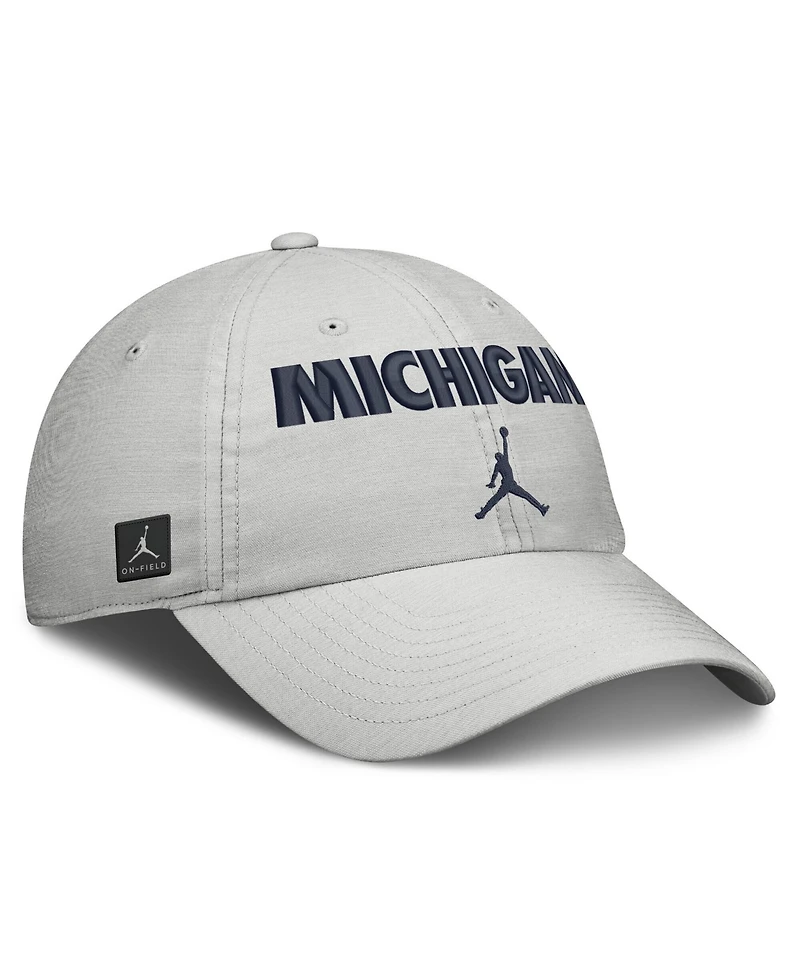 Jordan Men's and Women's Gray Michigan Wolverines 2026 On-Field Gameday Club Adjustable Hat