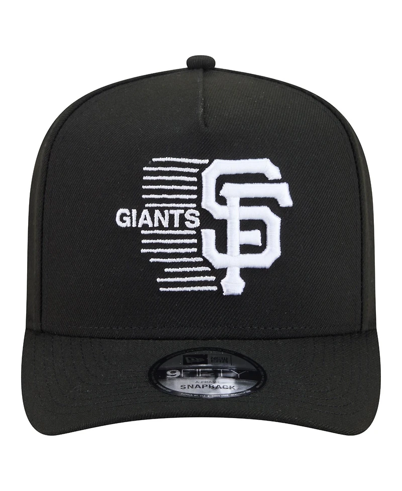 New Era Men's Black San Francisco Giants Motion A-Frame 9FIFTY Snapback Hat