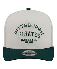 New Era Men's Cream/Dark Green Pittsburgh Pirates Chrome A-Frame 9FIFTY Snapback Hat