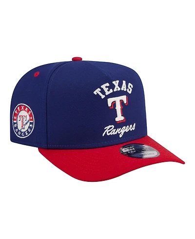 New Era Men's Royal/Red Texas Rangers Arched A-Frame 9FIFTY Adjustable Hat