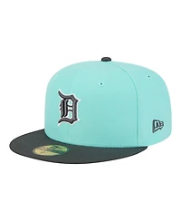 New Era Men's Turquoise/Charcoal Detroit Tigers Two-Tone Color Pack 59FIFTY Fitted Hat