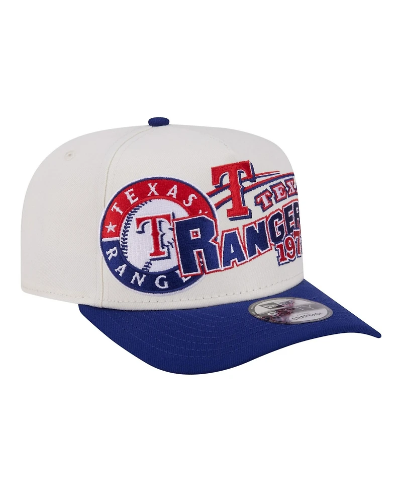 New Era Men's Cream/Royal Texas Rangers Classic A-Frame 9FIFTY Snapback Hat