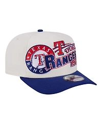 New Era Men's Cream/Royal Texas Rangers Classic A-Frame 9FIFTY Snapback Hat