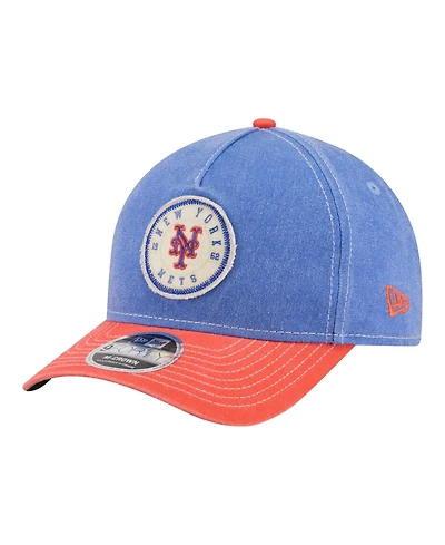 New Era Men's Royal/Orange New York Mets Felt M-Crown 9FORTY Adjustable Hat