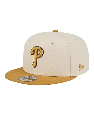 New Era Men's Light Beige/Khaki Philadelphia Phillies Two-Tone Color Pack 9FIFTY Snapback Hat