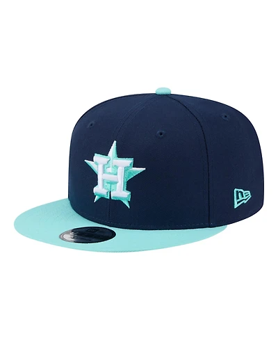 New Era Men's Navy/Turquoise Houston Astros Two-Tone Color Pack 9FIFTY Snapback Hat