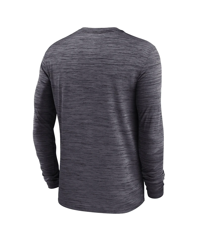 Nike Men's Black Iowa Hawkeyes Sideline Velocity Dri-fit Long Sleeve T-Shirt
