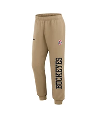 Nike Men's Beige Ohio State Buckeyes Primetime Club Fleece Joggers