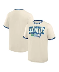 Fanatics Men's Cream Seattle Seahawks Time Honored Tradition Ringer Fashion T-Shirt