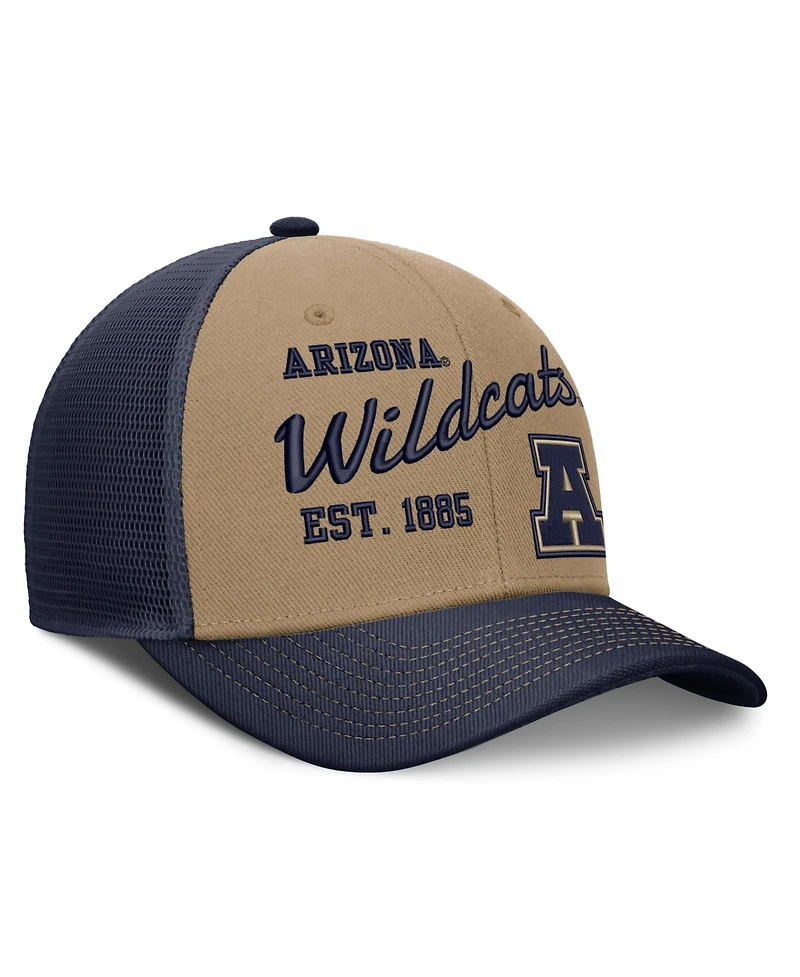Nike Men's and Women's Beige/Navy Arizona Wildcats Legacy Rise Trucker Adjustable Hat